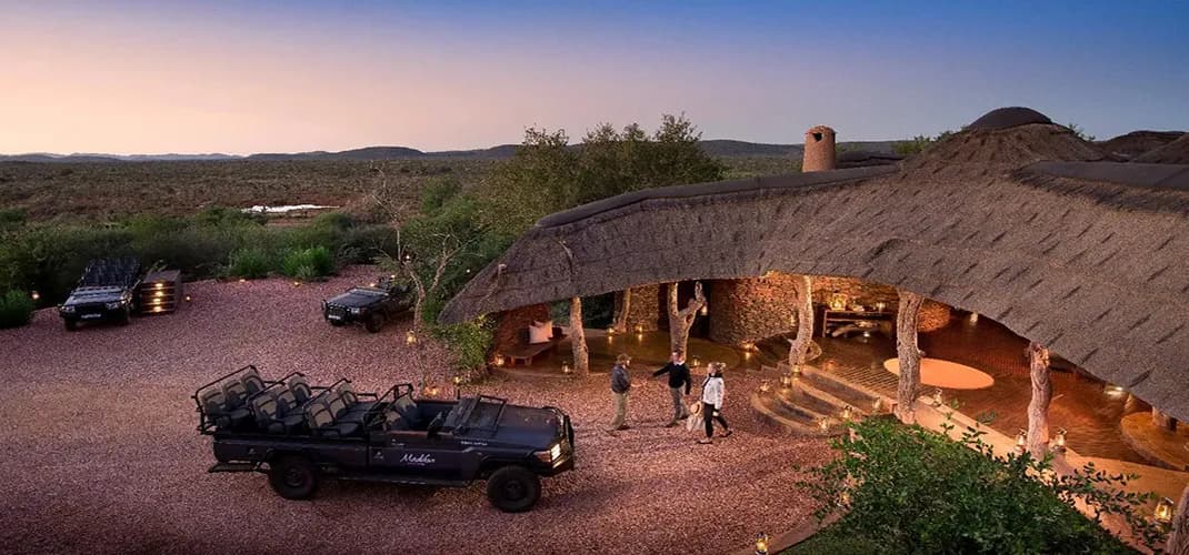 Madikwe Safari Lodge, Madikwe Game Reserve, South Africa, Entrance to the Lelapa Lodge